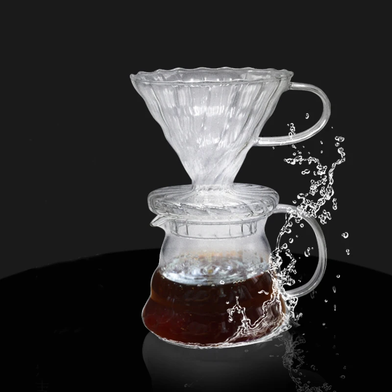 500/300 мл стеклянная капельница и набор для приготовления кофе в японском стиле V60, многоразовый стеклянный фильтр для кофе, инструмент для приготовления кофе
