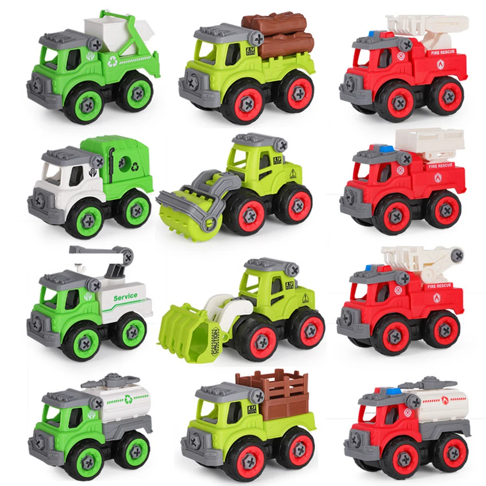 DIY инженерная пожарная машина, серия санитарных автомобилей, сборка строительных блоков, развивающие научные игрушки, детская модель для разборки