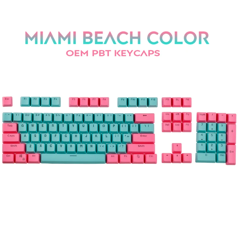 GMK MIAMI Beach Цвет 104/87 Клавиш PBT Keycap Подсветка Английских пользовательских клавишных колпачков для механической клавиатуры
