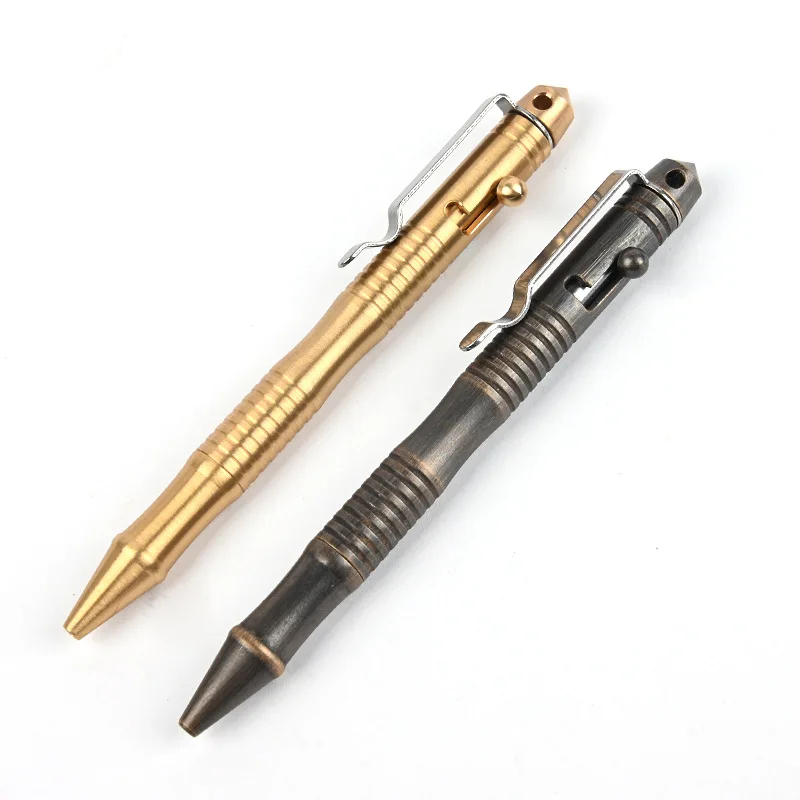 Высококачественная Латунная тактическая ручка для самообороны, Шариковая ручка для письма на открытом воздухе, EDC, Подарочная коробка для инструментов