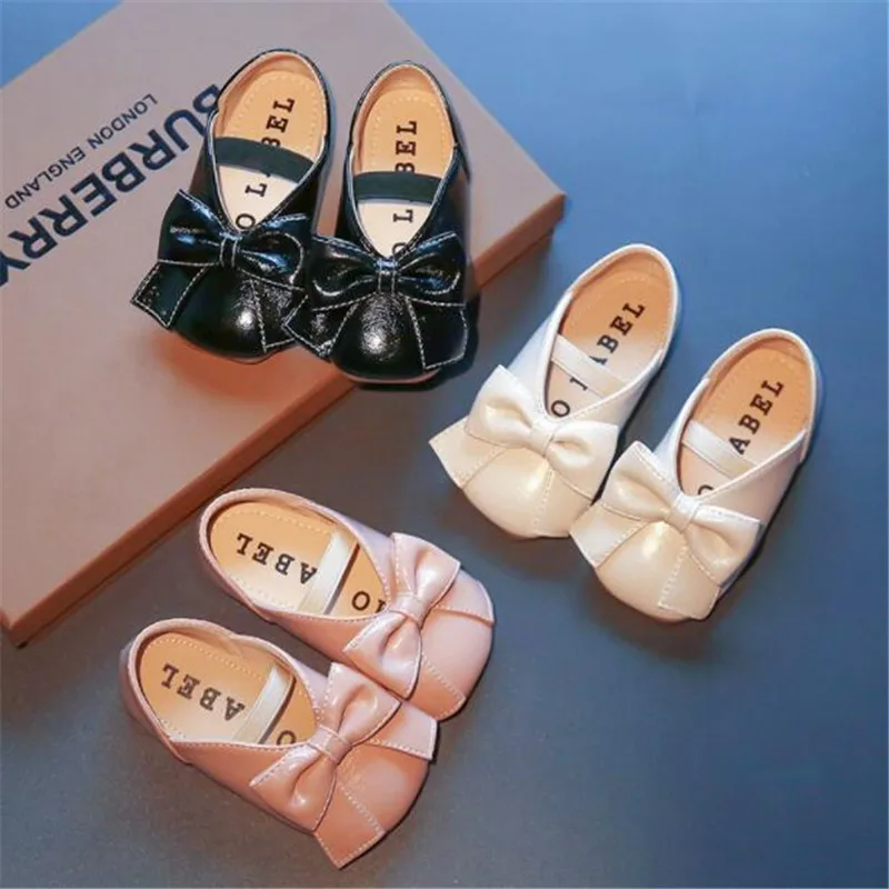 Детская кожаная обувь; новинка весны 2022 года; обувь Мэри Джейнс с бантом на нескользящей мягкой подошве для девочек в корейском стиле; тонкие туфли принцессы для девочек; размер 21-30