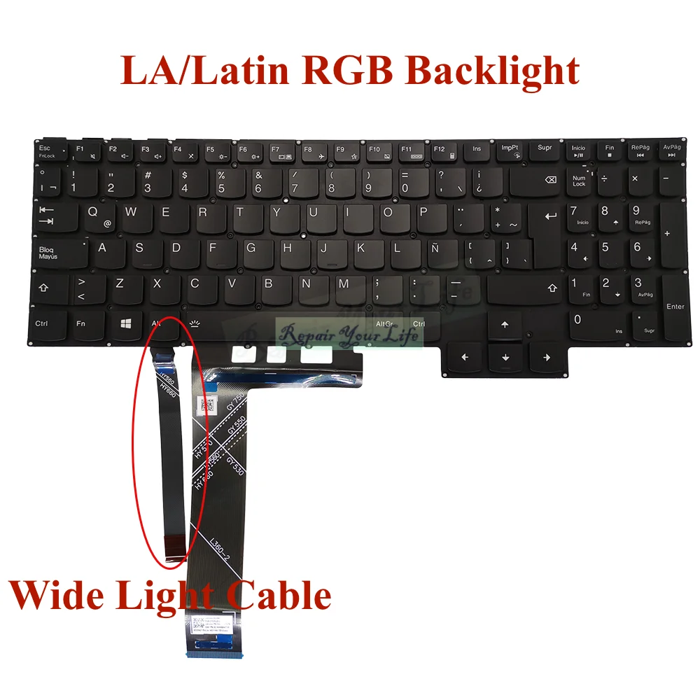 Клавиатура с подсветкой Latin FRA/French AZERTY RGB для Lenovo Legion 5-17IMH05H 5-17IMH05 5-17ARH05H 5-17ITH6 Новая Красочная подсветка