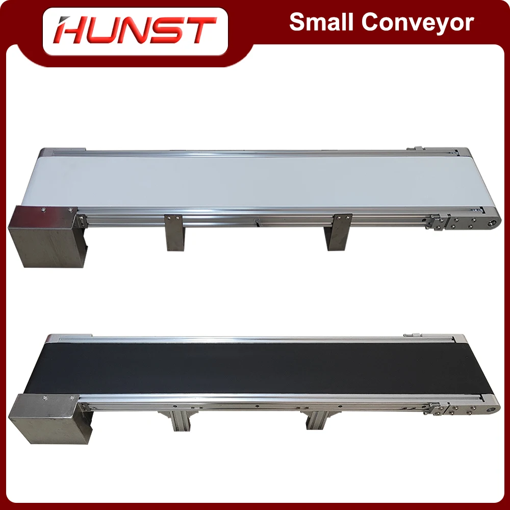 Конвейерный стол HUNST с шаговым двигателем, автоматический подающий конвейер для лазерных маркеров с оптической камерой CO2 UV Vision.