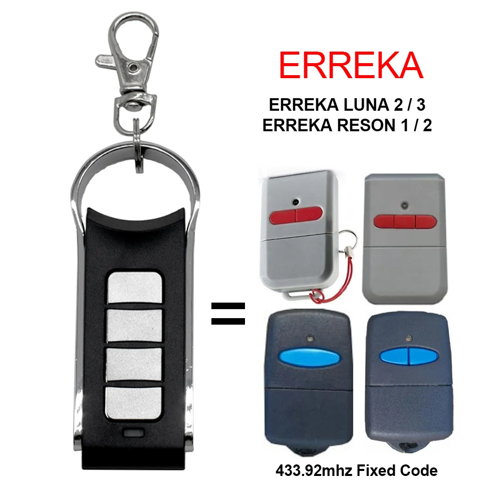 Новый пульт дистанционного управления гаражными воротами ERREKA LUNA/ERREKA RESON1/ERREKA RESON2 433,92 МГц клонирование фиксированного кода команды ворот